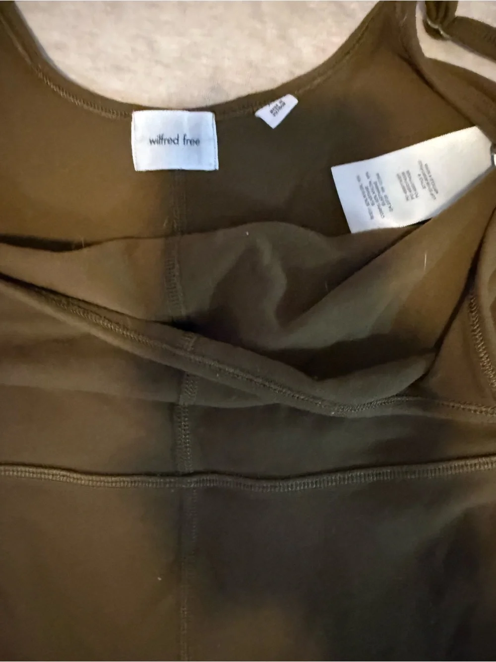 Aritzia Wilfred brown fitted spaghetti-strap bodysuit